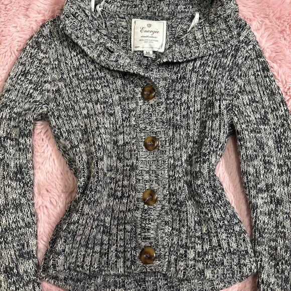 Y2k energie gray and black knit cardigan - Picture 4 of 7